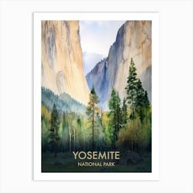 Yosemite National Park Vintage Travel Poster 7 Art Print
