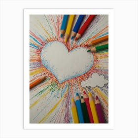 Heart Drawing 11 Art Print