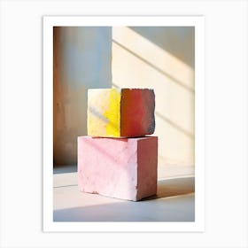 Pastel Blocks, Stones Art Art Print