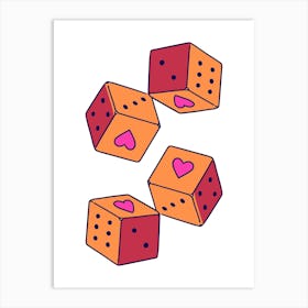 Heart Dice Vector Illustration Art Print