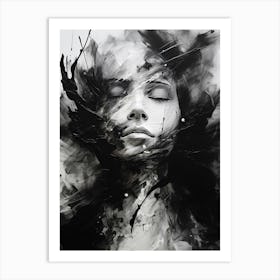 Silence Abstract Black And White 10 Art Print