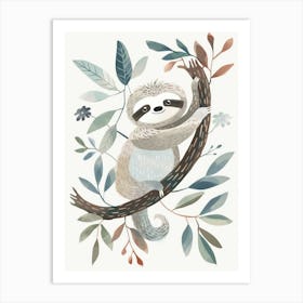 Charming Nursery Kids Animals Sloth 2 Art Print