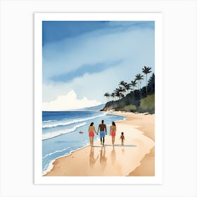 People On The Beach Painting (30) Art Print