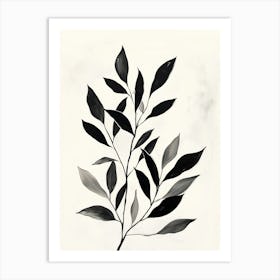 Black And White Leaf Art Print