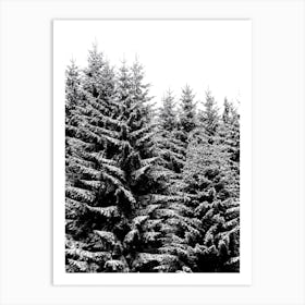 Snowy Christmas Trees Art Print