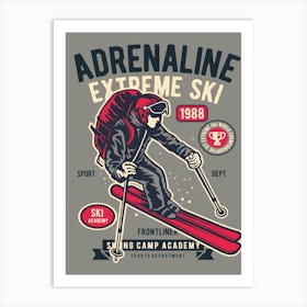 Adrenaline Extreme Ski 1 Art Print