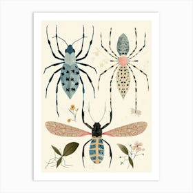 Colourful Insect Illustration Spider 4 Art Print