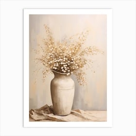 Forget Me Not, Autumn Fall Flowers Sitting In A White Vase, Farmhouse Style 1 Art Print