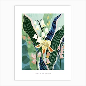 Colourful Flower Illustration Poster Lily Of The Valley 2 Art Print