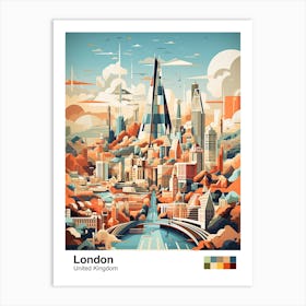 London, United Kingdom, Geometric Illustration 1 Poster Art Print