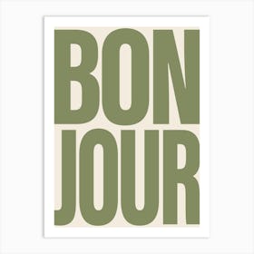 Bonjour - Green Art Print