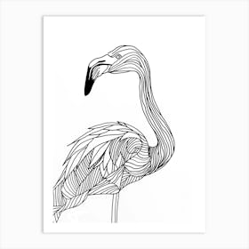 Flamingo animal lines art bird Art Print