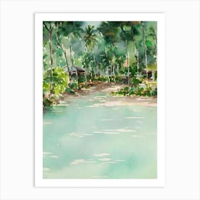 Siem Reap Cambodia Watercolour Tropical Destination Art Print