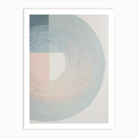Dee - True Minimalist Calming Tranquil Pastel Colors of Pink, Grey And Neutral Tones Abstract Painting for a Peaceful New Home or Room Decor Circles Clean Lines Boho Chic Pale Retro Luxe Famous Peace Serenity Art Print