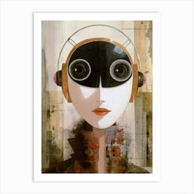 Woman With Headphones 31 Art Print