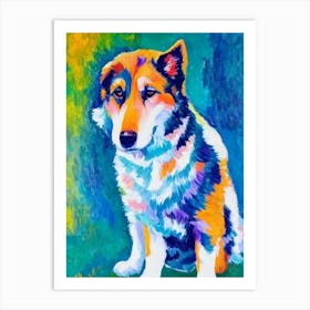 Norwegian Lundehund Fauvist Style Dog Art Print