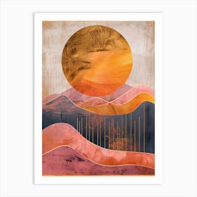 Sunset In The Mountains 3 Art Print