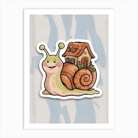 Snail House Sticker Art Print