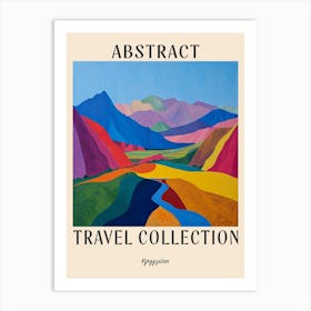 Abstract Travel Collection Poster Kyrgyzstan 3 Art Print