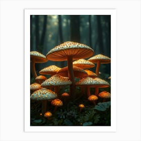 Mushrooms In The Forest 6 Art Print