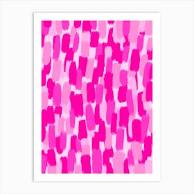 Abstract Hot Pink Paint Brush Strokes Art Print