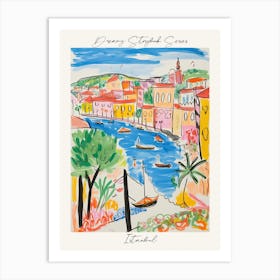Poster Of Istanbul, Dreamy Storybook Illustration 2 Art Print