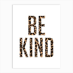 Be Kind Leopard Print Word Art Art Print