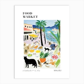 The Food Market In Malibu 2 Illustration Poster Art Print