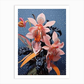 Surreal Florals Orchid 3 Flower Painting Art Print