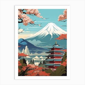 Mount Fuji Japan 4 Vintage Travel Illustration Art Print