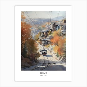 Park City, Utah 1 Watercolor Travel Poster Art Print