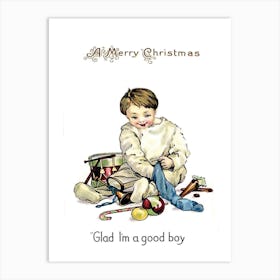 Merry Christmas To A Good Boy Art Print