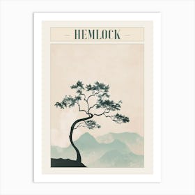 Hemlock Tree Minimal Japandi Illustration 1 Poster Art Print