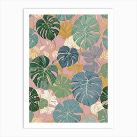 Pastel Abstract Monstera Delicious Monster Cheese Plant Art Print