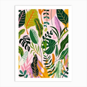 Tropical Leaves Seamless Pattern 9 Art Print