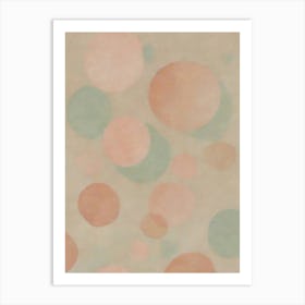 Peach Polka Dots Art Print