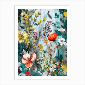 Meadow nature flora flowers Art Print