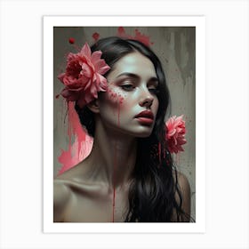 Blood And Flowers Art Print