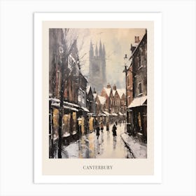 Vintage Winter Painting Poster Canterbury United Kingdom 1 Art Print