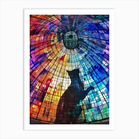 Cat In A Stained Glass Dome Art Print