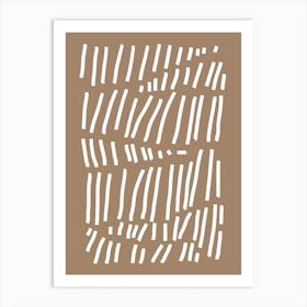 White Lines Abstract Composition Art Print