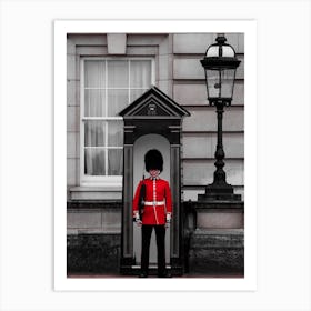 London Palace Guard 2 Bw Art Print