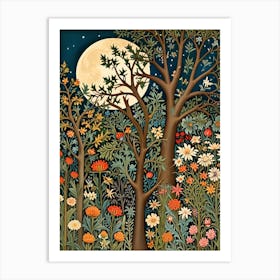 William Morris Moonlight In The Forest 34 Art Print