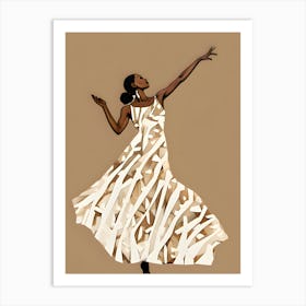 Dancer In White Dress Art Print