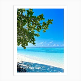 Relax Ocean Plant Idylli Holiday Coastline Beautiful Calm Shore Blue Paradise Sunlight N (34) Art Print