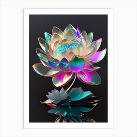 Lotus Flower Bouquet Holographic 2 Art Print