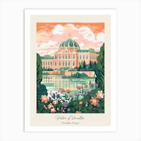 Palace Of Versailles   Versailles, France   Cute Botanical Illustration Travel 2 Poster Art Print