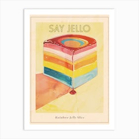 Rainbow Jelly Slice Vintage Advertisement Illustration 4 Poster Art Print