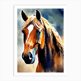 Horse Watercolor Painting Art Print