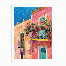 Balcony Painting In Cadiz 1 Art Print